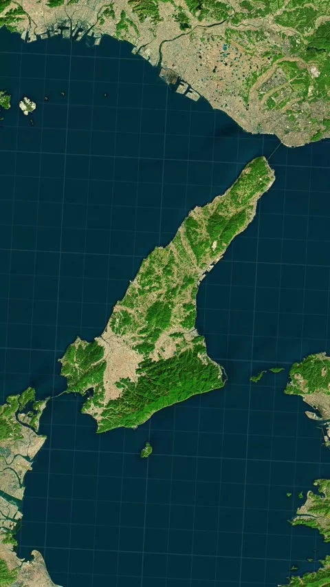 Awaji Island Map With Loop  Animation In Vertical Format Stock Footage 337794075