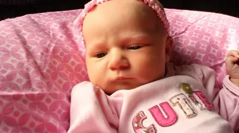 Awake Newborn Stock Footage 9854290