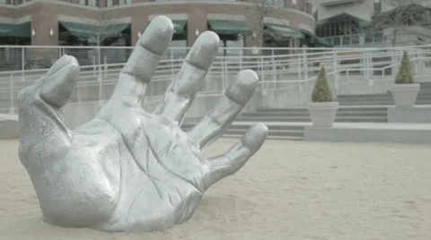 The Awakening Sculpture - Hand Stock Footage 33790836