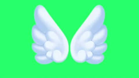 AWAnimation wing fantasy style isolate on green background. Stock Footage 174582342