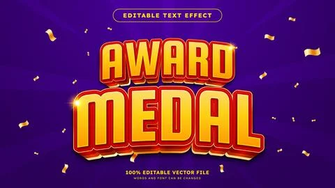 Award 3d editable text effect luxury concept text effect with combination r.. Stock Illustration