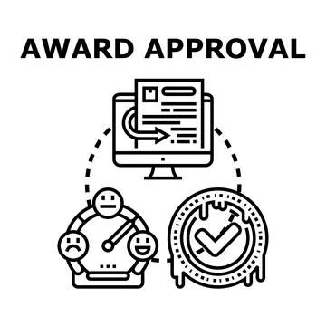 Award approval process with satisfaction evaluation Illustrazione stock