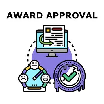 Award approval process with satisfaction evaluation Stockillustratie