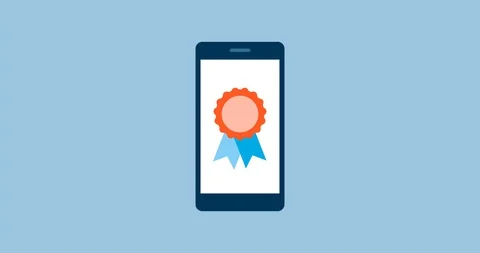 Award badge on a mobile app Stock Footage 118090737