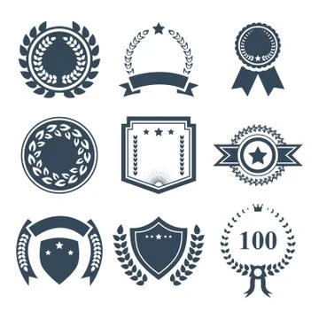 Award badges vector icon set Stock Illustration