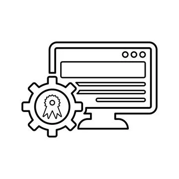 Award, best seo, website optimization outline icon. Illustration