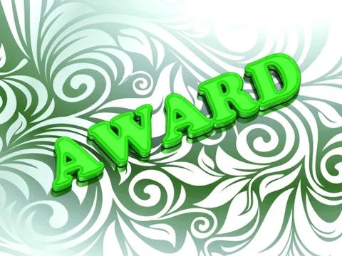 AWARD- bright color letters on nice green ornament background Stock Illustration