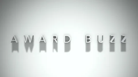 Award buzz 3D title animation with shadows on a white background Stock Footage 297388365
