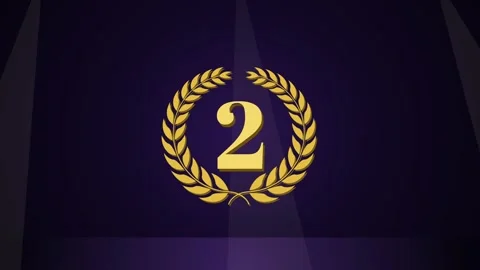 Award ceremony countdown 3 2 1 with gold laurel wreath Vídeo Stock 348303140