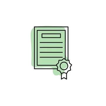 Award, certificate with color shadow vector icon in awards set Illustrazione stock