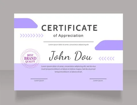 Award certificate design template Stock Illustration