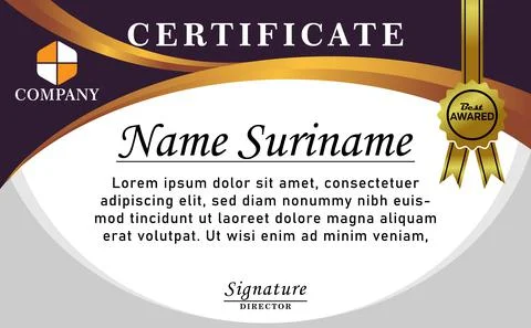 Award certificate design template Stock Illustration
