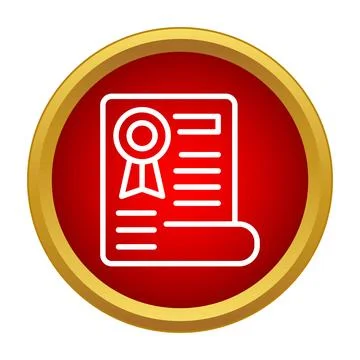 Award certificate document icon representing achievement and success Stockillustratie