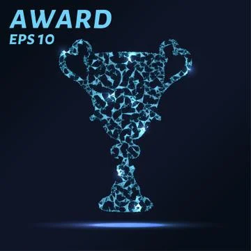The award consists of points, lines and triangles. The polygon shape in the.. Stock Illustration
