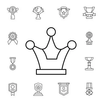Award, crown flat vector icon in awards pack Stock Illustration