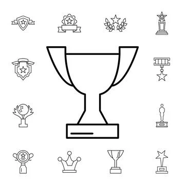 Award, cup flat vector icon in awards pack Stock Illustration