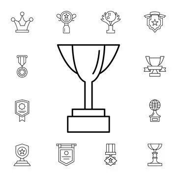 Award, cup flat vector icon in awards pack Stock Illustration