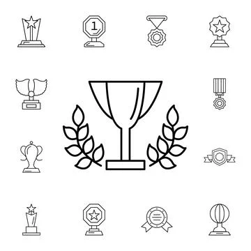 Award, cup, petals flat vector icon in awards pack Stock Illustration