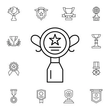 Award, cup, star flat vector icon in awards pack Stock Illustration