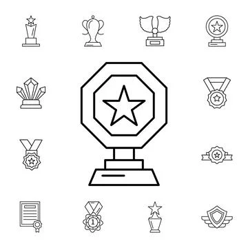 Award, cup, star flat vector icon in awards pack Stock Illustration