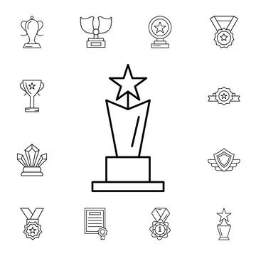 Award, cup, star flat vector icon in awards pack Stock Illustration