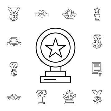 Award, cup, star flat vector icon in awards pack Stock Illustration