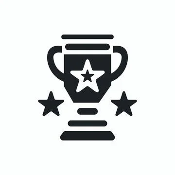 Award cup with star vector icon. Trophy cup glyph icon. Stock Illustration