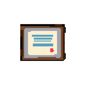 Award diploma pixel art vector illustration 库存插图
