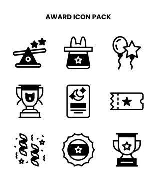 Award DuoTone Bundle Icons Pack Stock Illustration