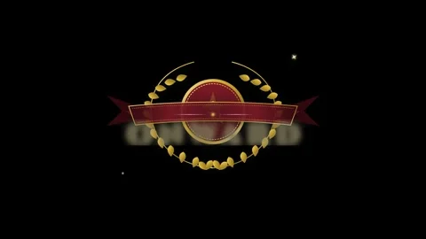 Award emblem design on a dark background with gold elements Stock Footage 344453735