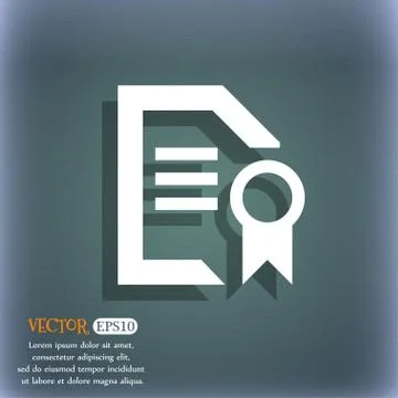 Award File document  icon symbol on the blue-green abstract background with s 스톡 일러스트