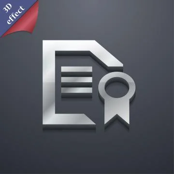 Award File document icon symbol. 3D style. Trendy, modern design with space for Stock Illustration