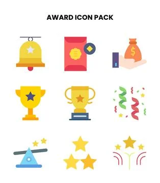 Award Flat Bundle Icons Pack Illustrazione stock