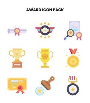 Award Flat Bundle Icons Pack 스톡 일러스트