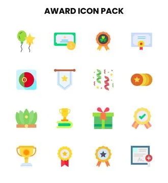 Award Flat Graphics Icons Pack Illustrazione stock