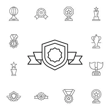 Award flat vector icon in awards pack Stock Illustration