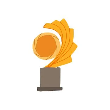 Award gold trophy cartoon vector illustration Stock Illustration
