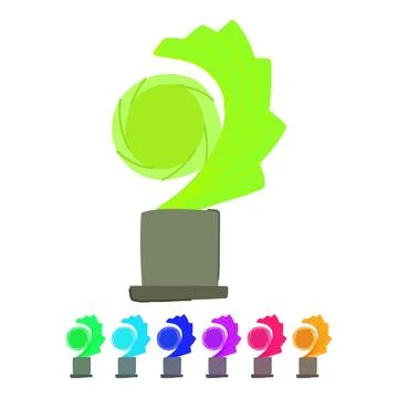 Award gold trophy vector cartoon graphic Stock Illustration