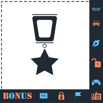 Award icon flat Stock Illustration