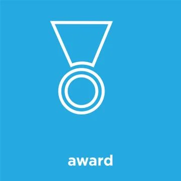 Award icon isolated on blue background Stock Illustration