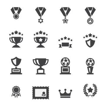 Award icon set Illustrazione stock
