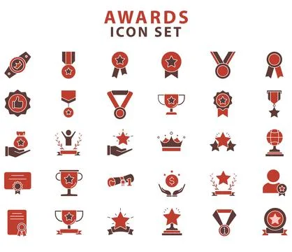 Award icon set Stock Illustration