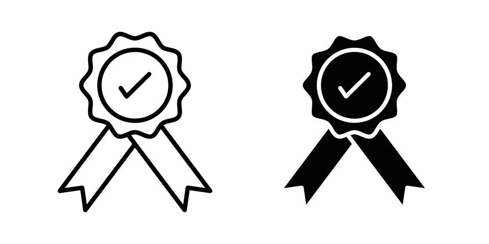 Award icon silhouette vector set. thin line pack Stock Illustration