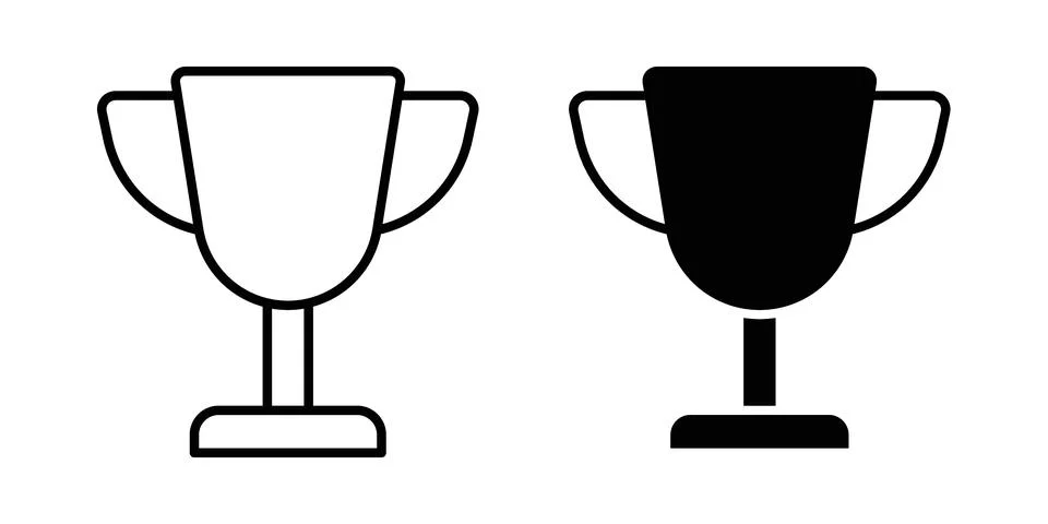 Award icon thin line and clipart style vector set Stock Illustration