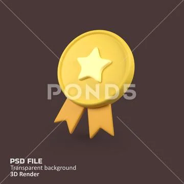 Award isolated 3d render icon illustration PSD Template