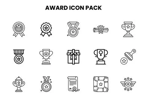 Award Line Design Icons Pack Stock Illustration