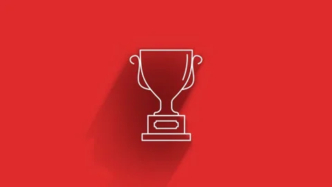 Award long shadow cup icon isolated on green background. Winner trophy symbol Stock Footage 153800412
