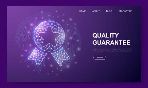 Award low poly website template. Reward design illustration concept. Polygonal Stock Illustration