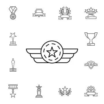 Award, medal flat vector icon in awards pack Stock Illustration