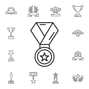 Award, medal flat vector icon in awards pack Stock Illustration